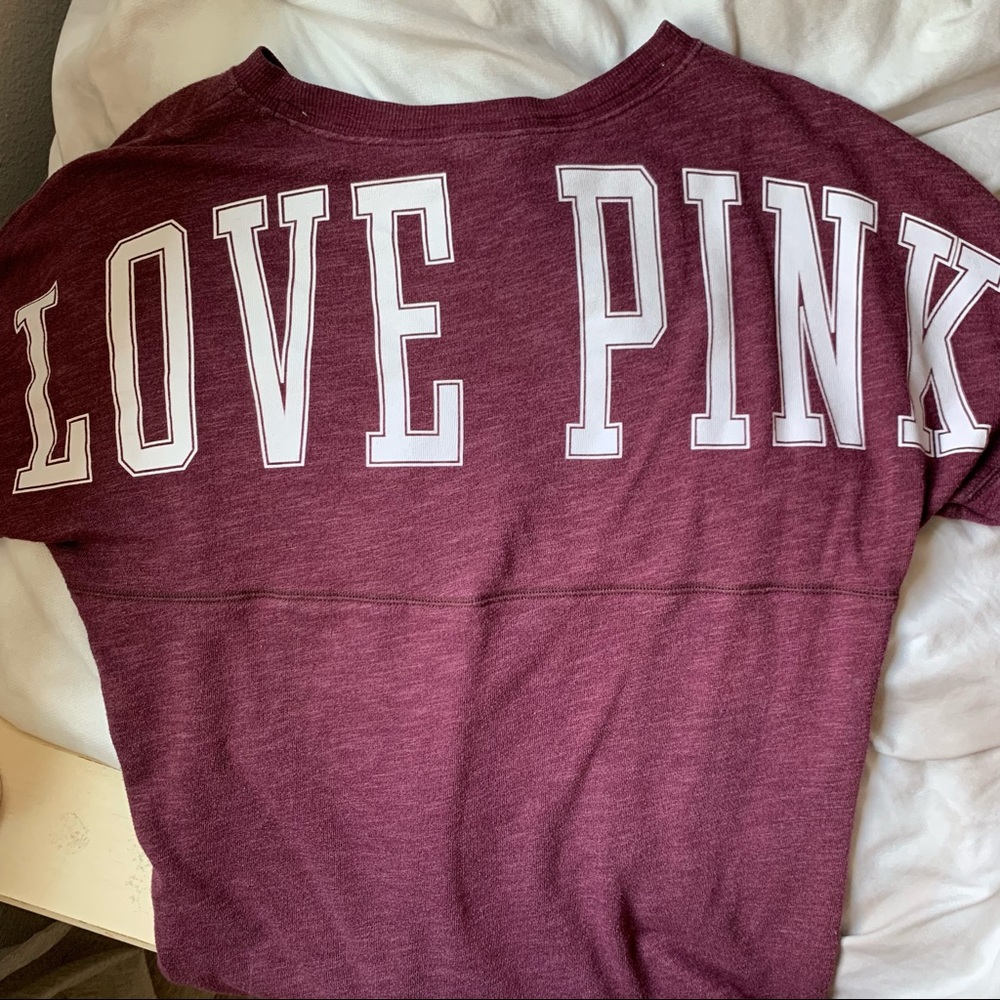 VS PINK maroon thin sweatshirt
